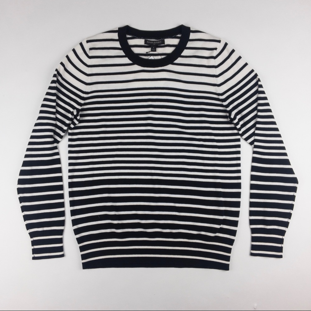 Banana Republic Crew Neck Striped Sweater Pullover